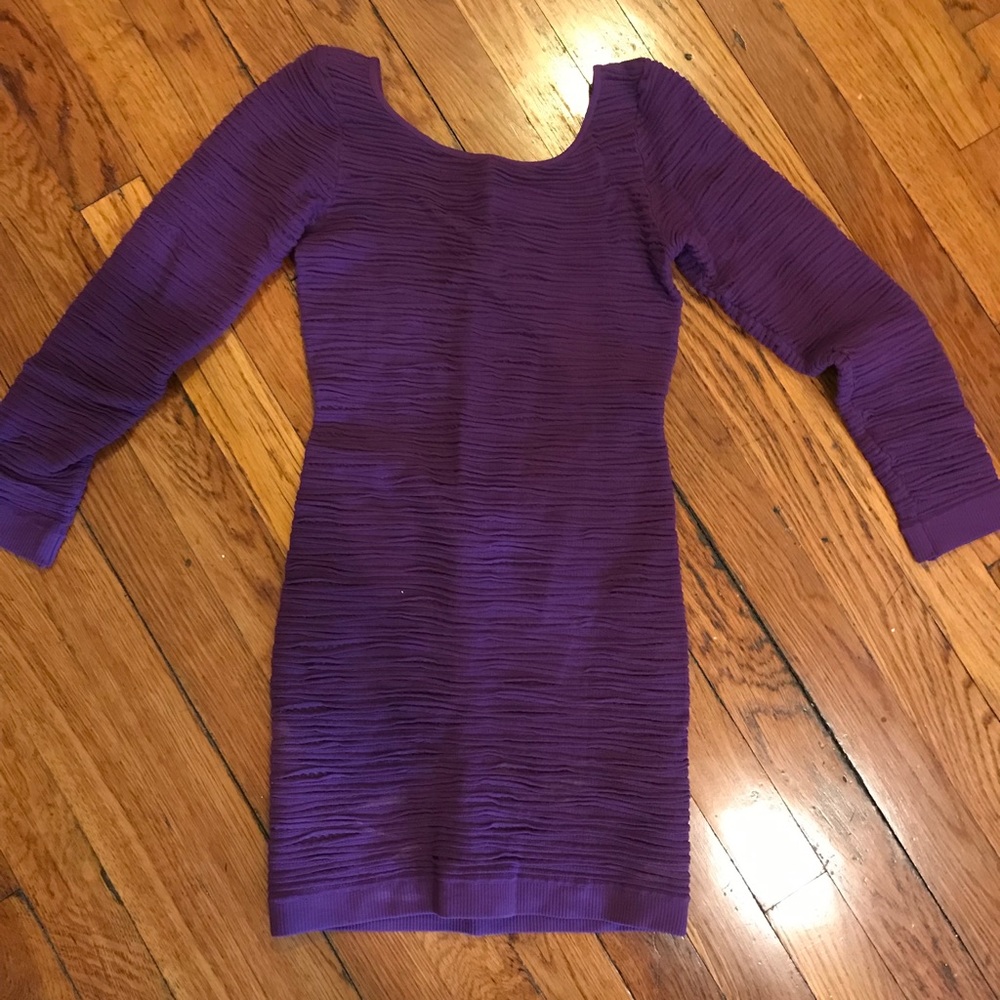 Purple mini dress with open back